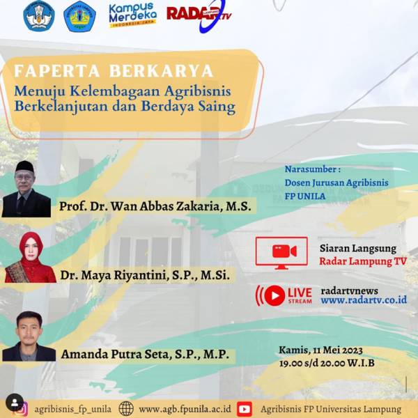 DOSEN JURUSAN AGRIBISNIS FP UNILA ISI FAPERTA BERKARYA