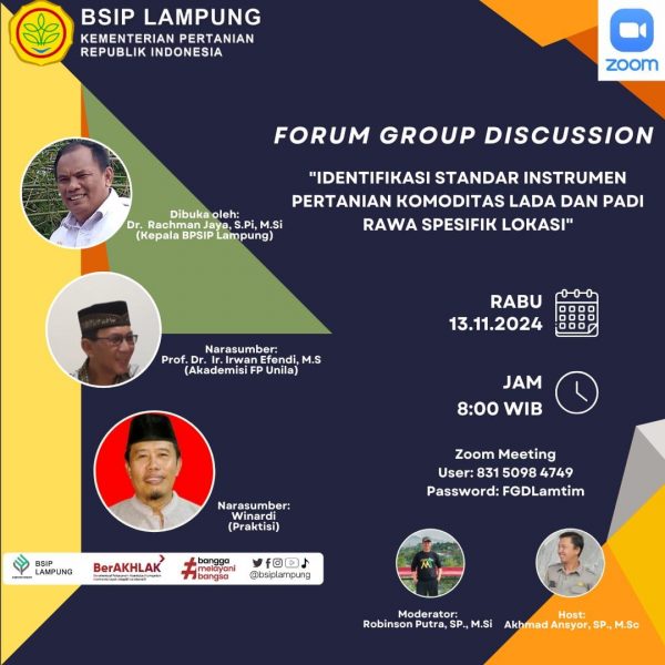 Undangan FGD Identifikasi Standar Instrumen Pertanian Komiditas Lada dan Padi Rawa Spesifik Lokasi