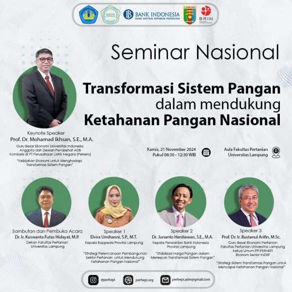 Undangan Seminar Nasional Transformasi Sistem Pangan Dalam Mendukung Ketahanan Pangan Nasional