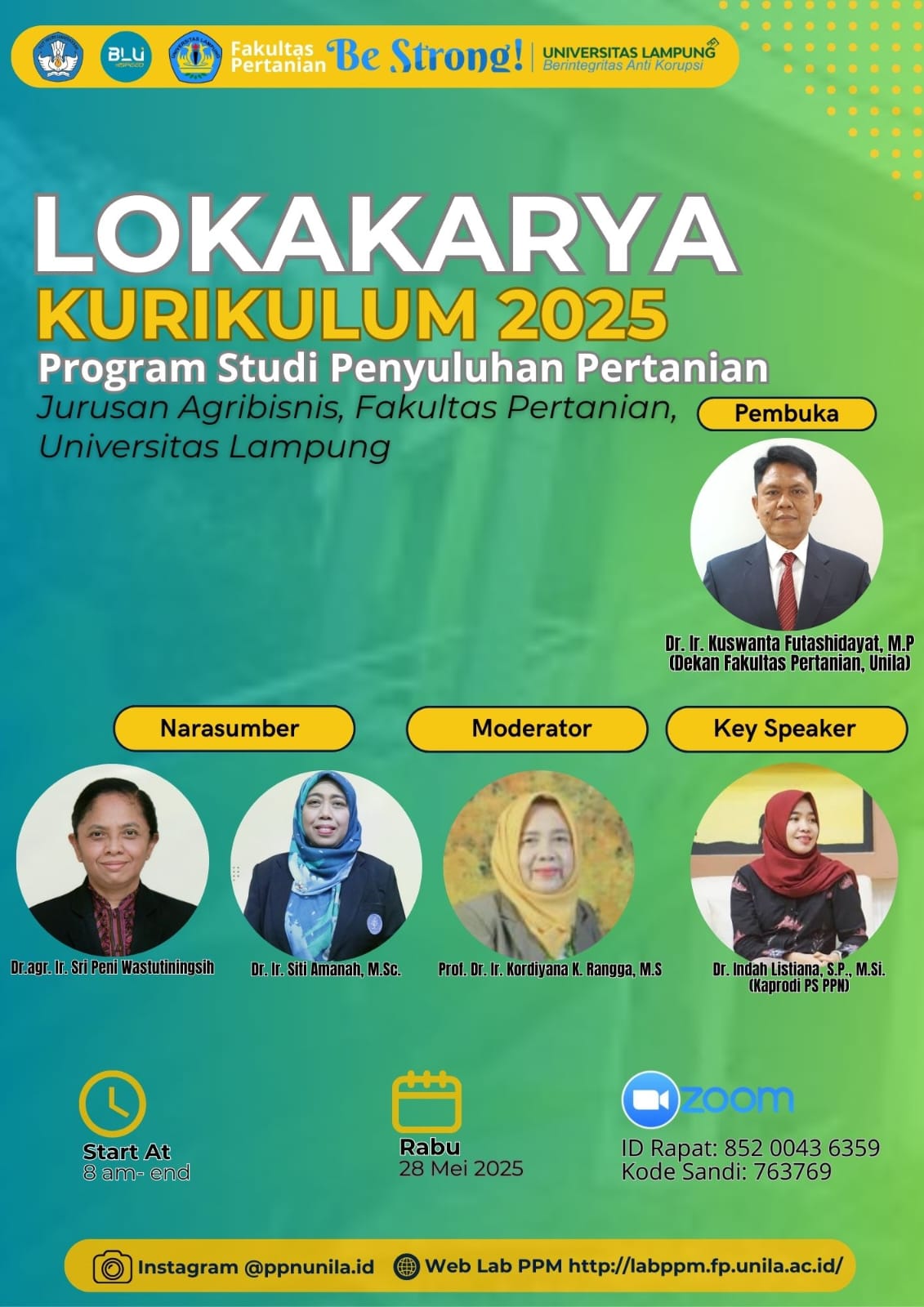 Undangan Lokakarya Rekonstruksi Kurikulum 2025 PS Penyuluhan Pertanian Unila