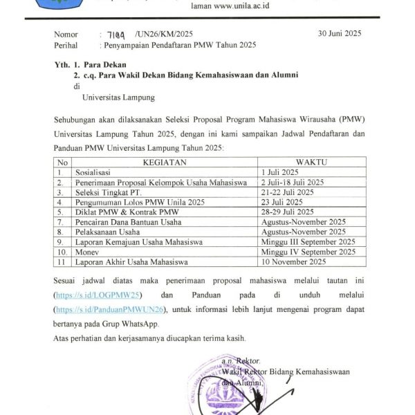 PENGUMUMAN PENDAFTARAN PMW TAHUN 2025