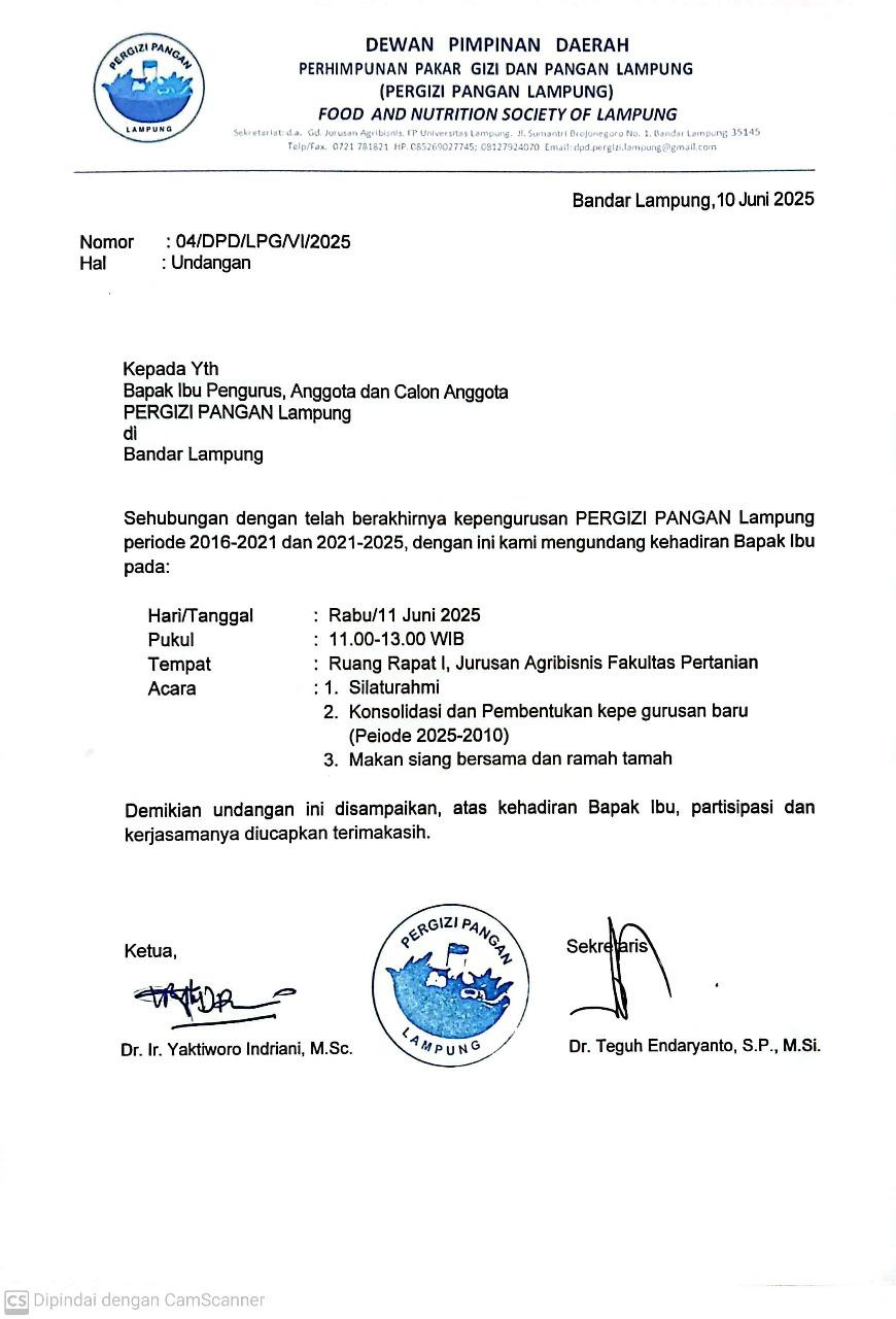 PERGIZI PANGAN Lampung Gelar Silaturahmi dan Konsolidasi Kepengurusan Baru